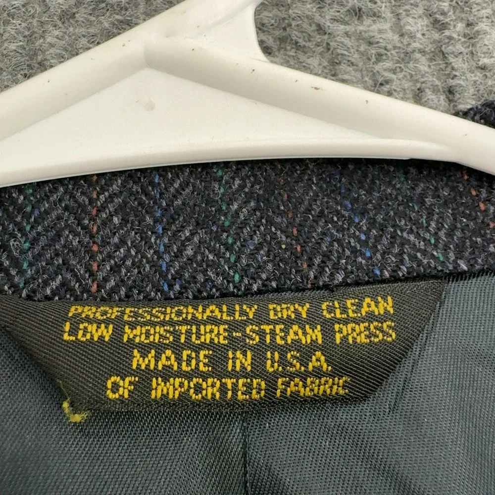 Vintage Adams Row x Anderson Little Blazer Mens 42 Grey Wool Herringbone Classic